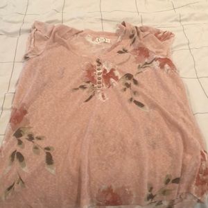 Pink floral shirt